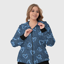 Женский 3D-костюм Hearts on denim, цвет: 3D-черный — фото 2