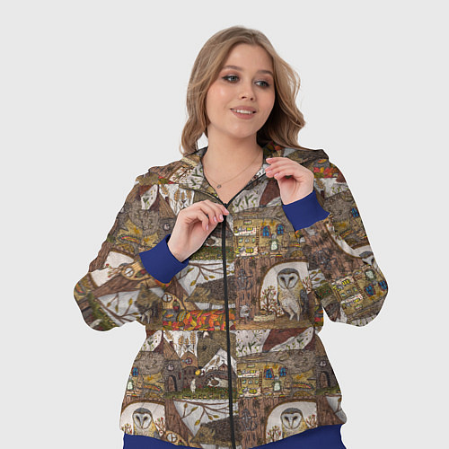 Женский костюм Рисунки коллаж / 3D-Синий – фото 3