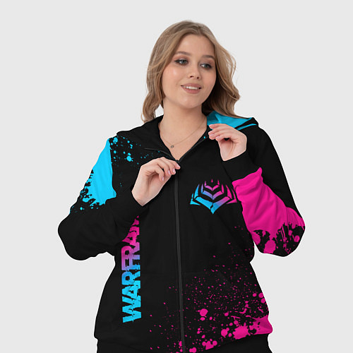 Женский костюм Warframe - neon gradient: надпись, символ / 3D-Черный – фото 3