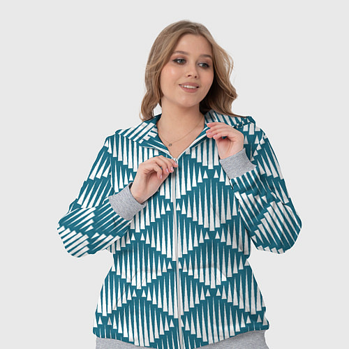 Женский костюм Большие синие вдавленные ромбы / 3D-Меланж – фото 3