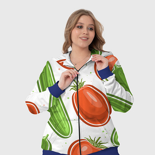 Женский костюм Помидоры и огурцы / 3D-Синий – фото 3