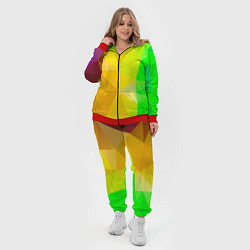 Женский 3D-костюм Жёлто-зелёная геометрия, цвет: 3D-красный — фото 2