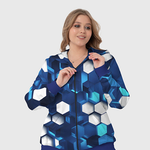 Женский костюм Cyber hexagon Blue / 3D-Синий – фото 3