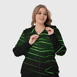 Женский 3D-костюм Green abstract dark background, цвет: 3D-черный — фото 2