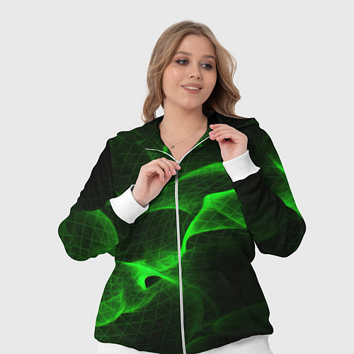 Женский костюм Зеленый абстрактный дым / 3D-Белый – фото 3