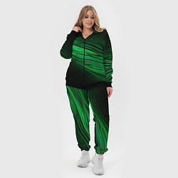 Женский 3D-костюм Green neon lines, цвет: 3D-черный — фото 2