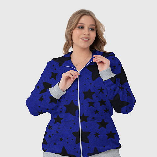 Женский костюм Большие звезды синий / 3D-Меланж – фото 3