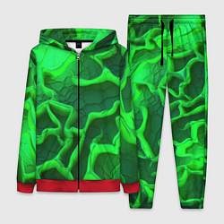 Женский 3D-костюм Объемные зеленые линии, цвет: 3D-красный