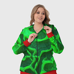 Женский 3D-костюм Объемные зеленые линии, цвет: 3D-красный — фото 2