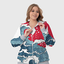 Женский 3D-костюм Страна восходящего солнца - большая волна, цвет: 3D-меланж — фото 2