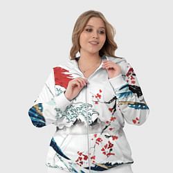 Женский 3D-костюм Хокусай большая волна в Канагаве - пародия укиё, цвет: 3D-белый — фото 2