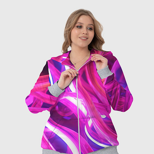 Женский костюм Розовая плавная абстракция / 3D-Меланж – фото 3