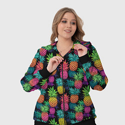 Женский 3D-костюм Разноцветные ананасы паттерн, цвет: 3D-черный — фото 2