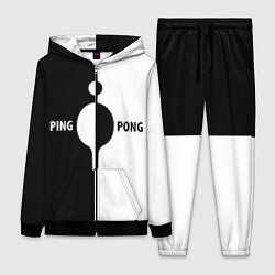 Женский 3D-костюм Ping-Pong черно-белое, цвет: 3D-черный