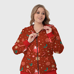 Женский 3D-костюм Паттерн новогодняя пижама, цвет: 3D-красный — фото 2
