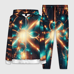 Женский 3D-костюм Абстракция сине желтая вспышка, цвет: 3D-белый