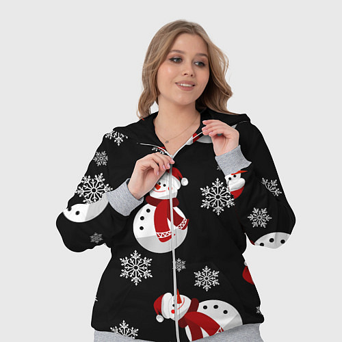 Женский костюм Снеговички в зимних шапочках со снежинками / 3D-Меланж – фото 3
