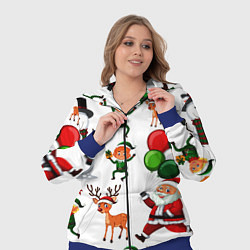 Женский 3D-костюм Зимний праздник - деды морозы гномы олени, цвет: 3D-синий — фото 2