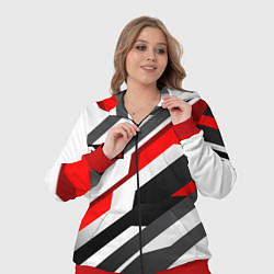 Женский 3D-костюм Mass effect - white uniform n7, цвет: 3D-красный — фото 2