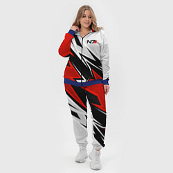 Женский 3D-костюм N7 mass effect - white and red, цвет: 3D-синий — фото 2