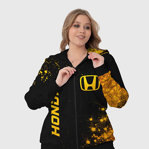 Женский костюм Honda - gold gradient: надпись, символ / 3D-Черный – фото 3