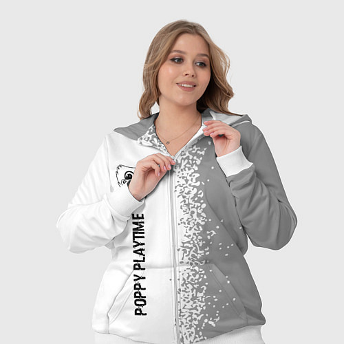 Женский костюм Poppy Playtime glitch на светлом фоне: по-вертикал / 3D-Белый – фото 3