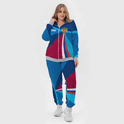 Женский 3D-костюм Герб и триколор России с геометрией, цвет: 3D-меланж — фото 2