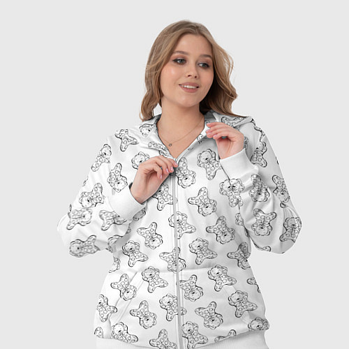 Женский костюм Сончас у мишек - принт раскраска / 3D-Белый – фото 3