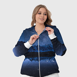 Женский 3D-костюм Галактическая зимняя ночь в горах, цвет: 3D-белый — фото 2