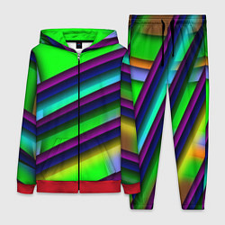 Женский 3D-костюм Наклонные полосы, цвет: 3D-красный