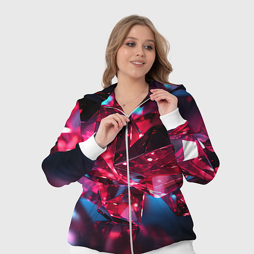 Женский костюм Стеклянные красные камни / 3D-Белый – фото 3