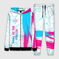 Женский 3D-костюм Bring Me the Horizon neon gradient style по-вертик, цвет: 3D-черный