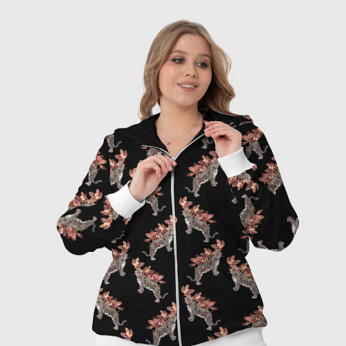 Женский костюм Леопард в орхидеях / 3D-Белый – фото 3