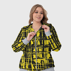 Женский 3D-костюм Смазанная краска чёрная и жёлтая, цвет: 3D-меланж — фото 2