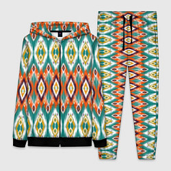 Женский 3D-костюм Орнамент икат - имитация аткласной ткани, цвет: 3D-черный