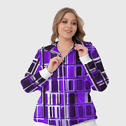 Женский 3D-костюм Фиолетовые прямоугольники, цвет: 3D-белый — фото 2