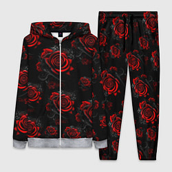 Женский 3D-костюм Красные розы цветы, цвет: 3D-меланж