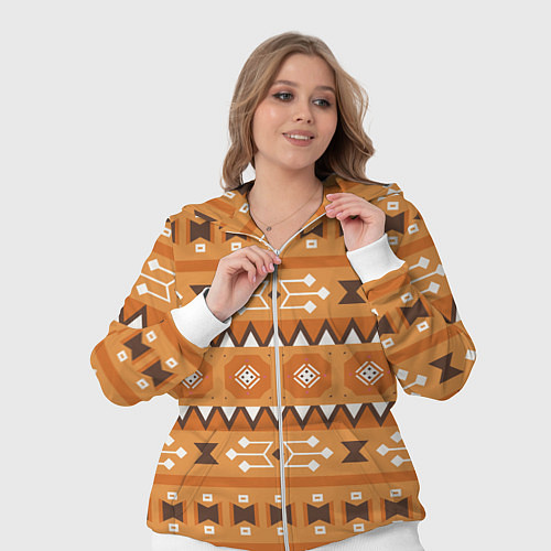 Женский костюм Brown tribal geometric / 3D-Белый – фото 3