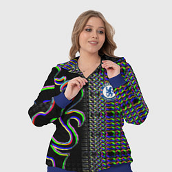 Женский 3D-костюм Chelsea fc glitch, цвет: 3D-синий — фото 2