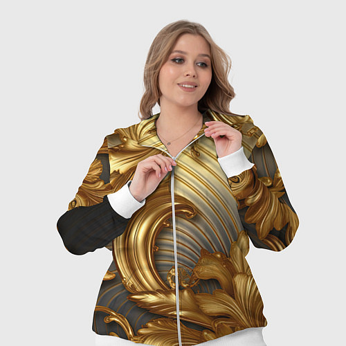 Женский костюм Золотая текстура и абстракции / 3D-Белый – фото 3