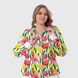Женский 3D-костюм Colorful tulips, цвет: 3D-белый — фото 2
