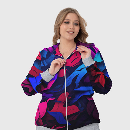 Женский костюм Синие и фиолетовые яркие краски / 3D-Меланж – фото 3