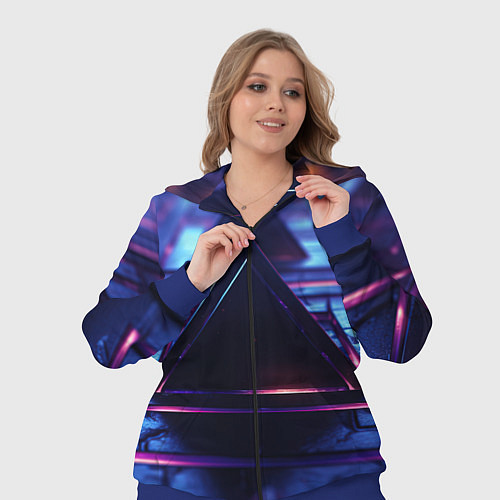 Женский костюм Неоновый абстрактный треугольник / 3D-Синий – фото 3