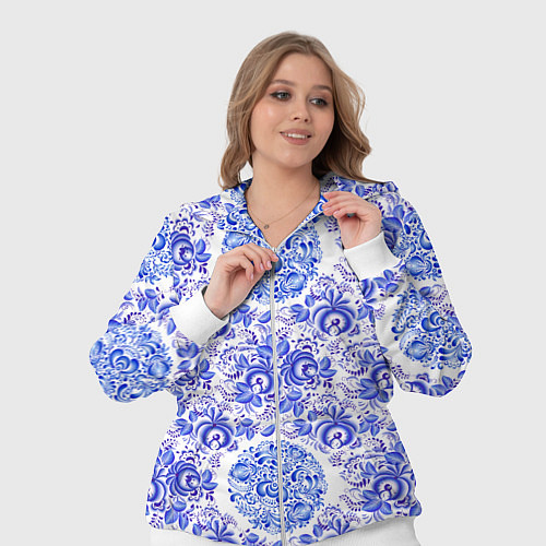 Женский костюм Новогодняя гжель роспись / 3D-Белый – фото 3