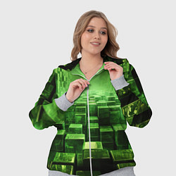 Женский 3D-костюм Зеленые квадраты в лабиринте, цвет: 3D-меланж — фото 2