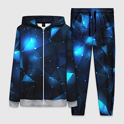 Женский 3D-костюм Синяя геометрическая абстракция, цвет: 3D-меланж