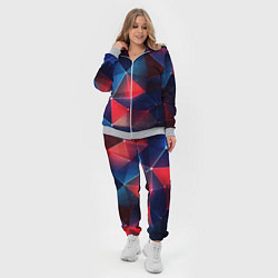 Женский 3D-костюм Синяя геометрическая абстракция, цвет: 3D-меланж — фото 2
