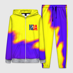 Женский 3D-костюм НБА баскетбол краски неоновые желтые, цвет: 3D-меланж