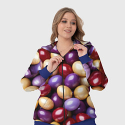 Женский 3D-костюм Красные и фиолетовые пасхальные яйца, цвет: 3D-синий — фото 2
