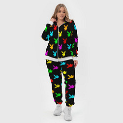 Женский 3D-костюм Playboy pattern неон, цвет: 3D-белый — фото 2